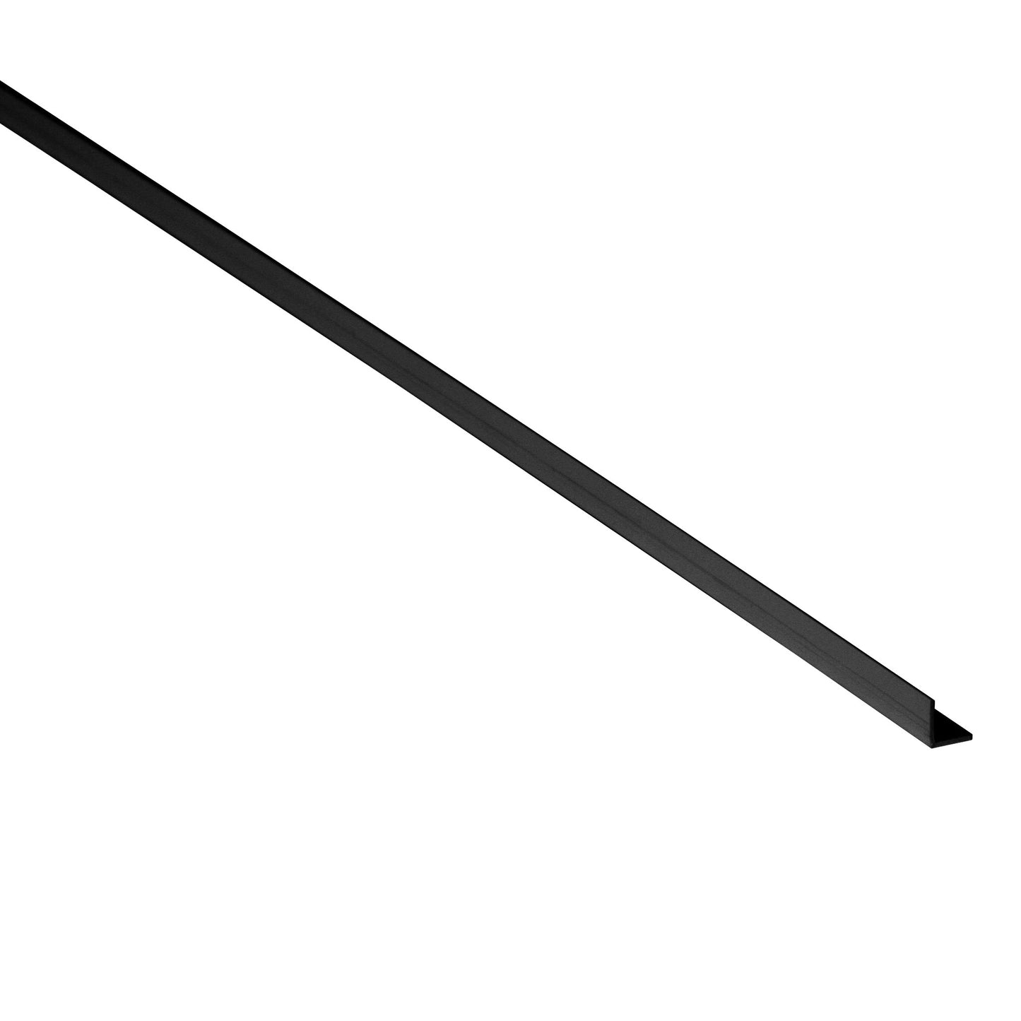 Black corner angle profile 10mm x 10mm on a white background