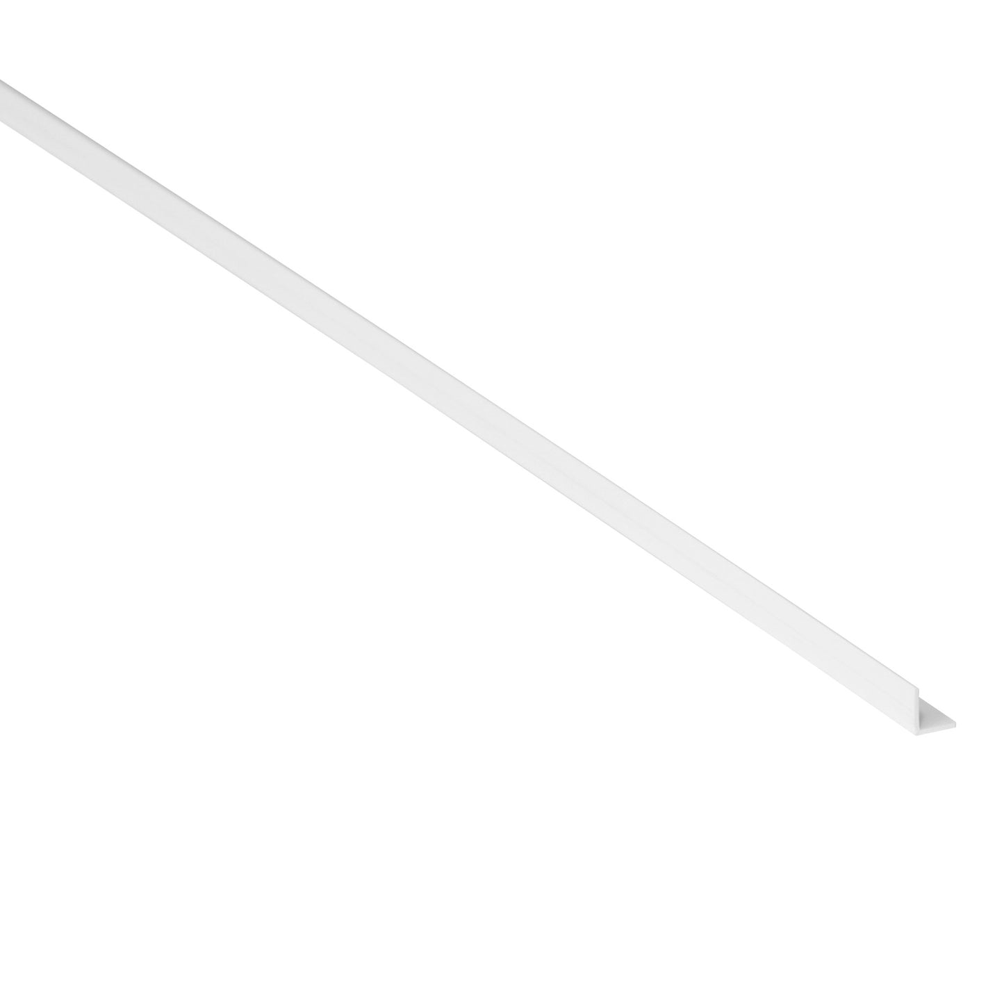 White corner angle profile 10mm x 10mm on a white background