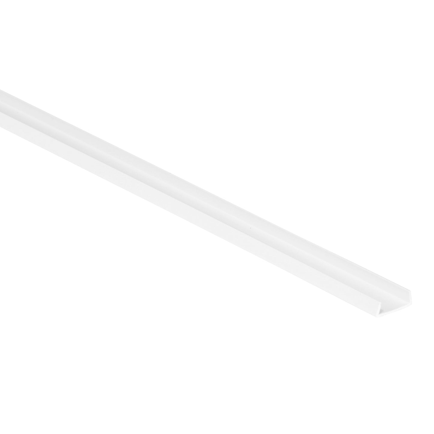 Clip On 'U' Section Edge Trim – White Melamine Panel Cover Strip - 1 Metre Lengths