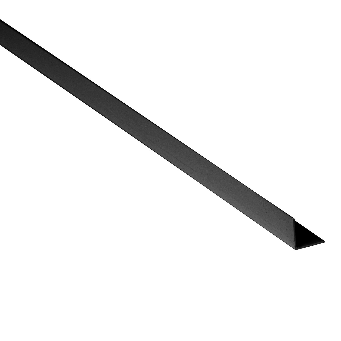 Black corner angle profile 20mm x 20mm on a white background