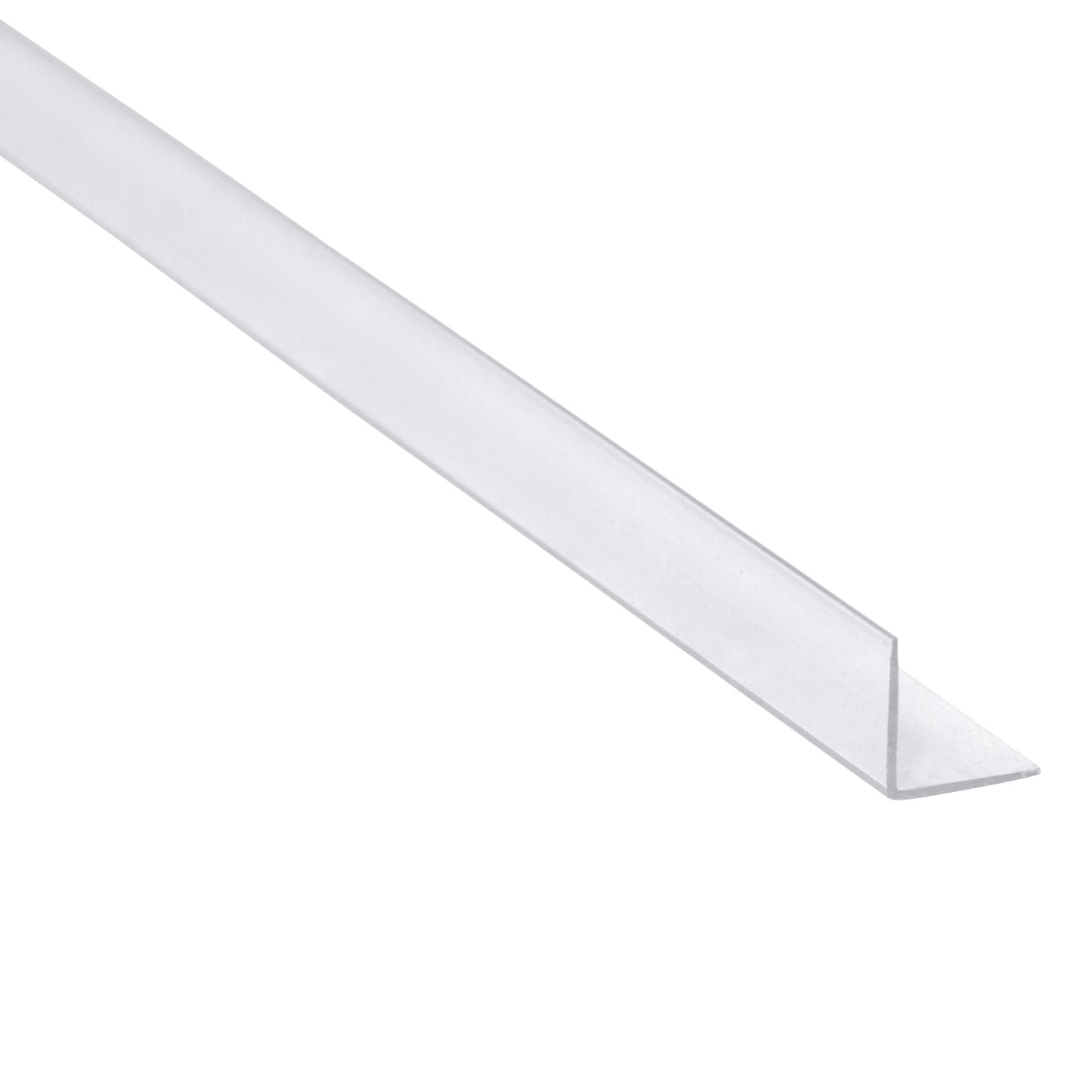 Clear corner angle profile 20mm x 20mm on a white background