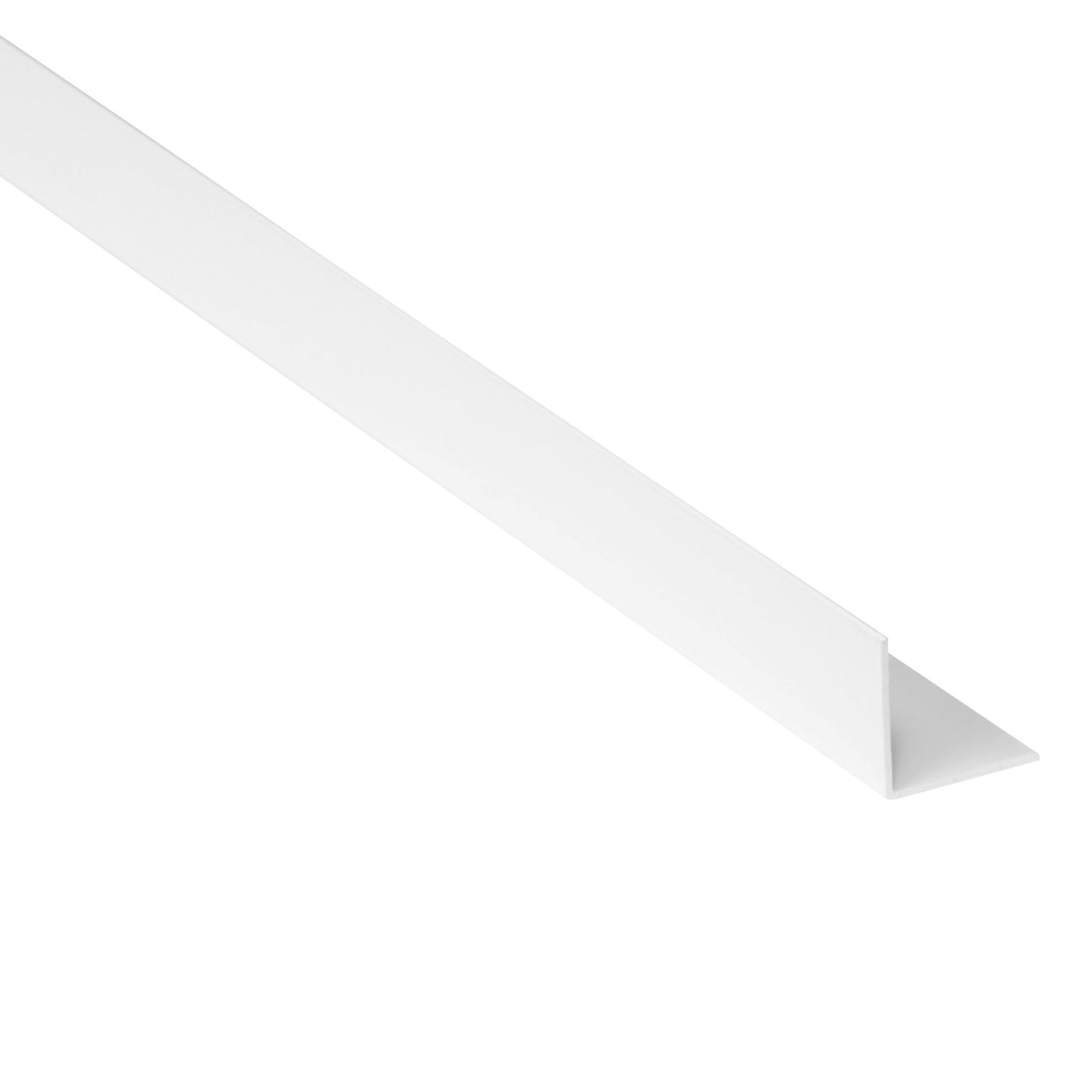 White corner angle profile 30mm x 30mm on a white background