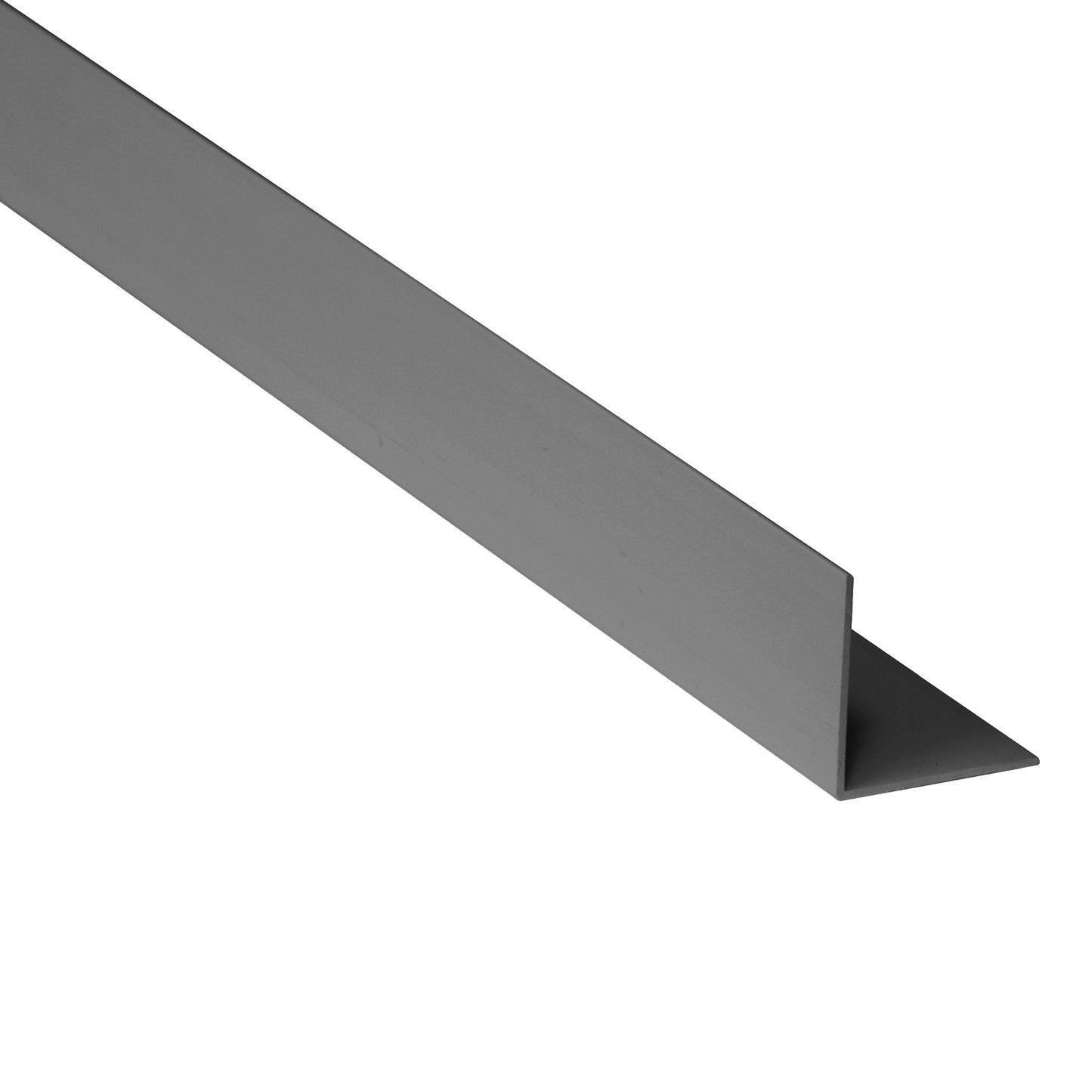 Grey corner angle profile 38mm x 38mm on a white background