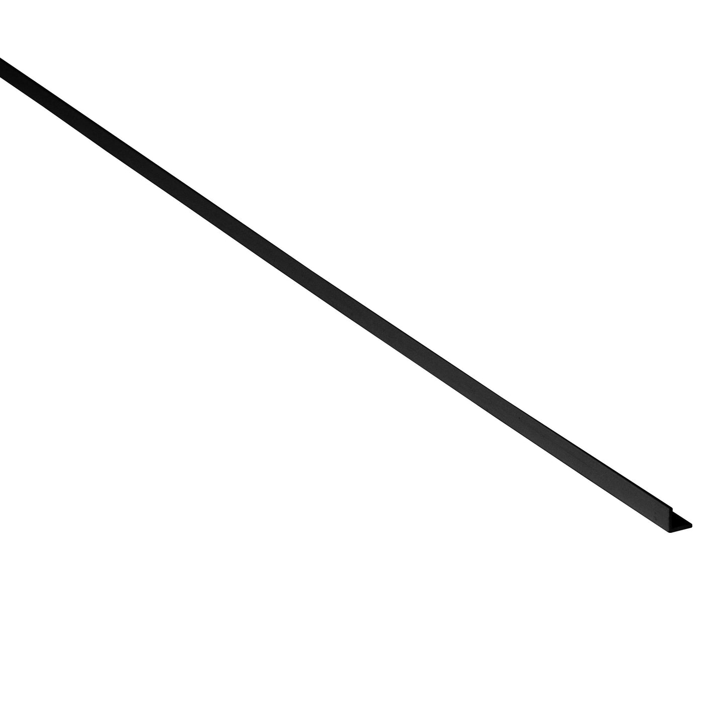 Black corner angle profile 7mm x 7mm on a white background