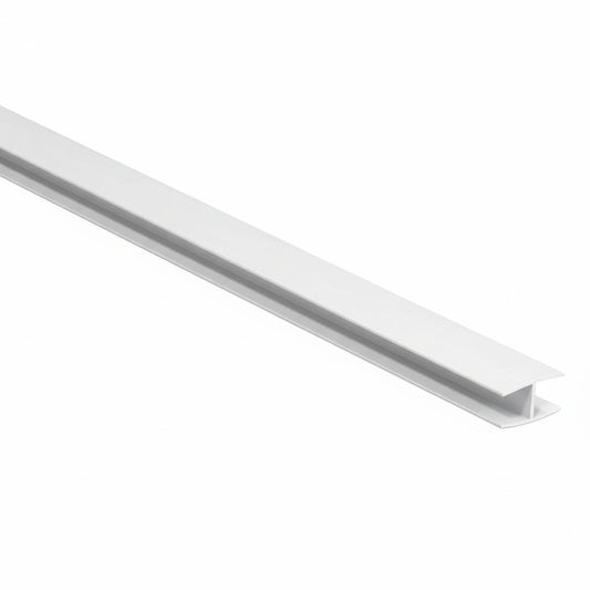 White rigid PVC H profile panel joining bar section joint trim for 3mm to 6mm glass sheet 1 metre