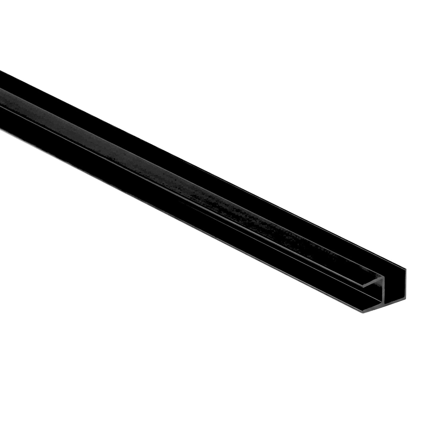 Black plastic corner trim for wall edge protection