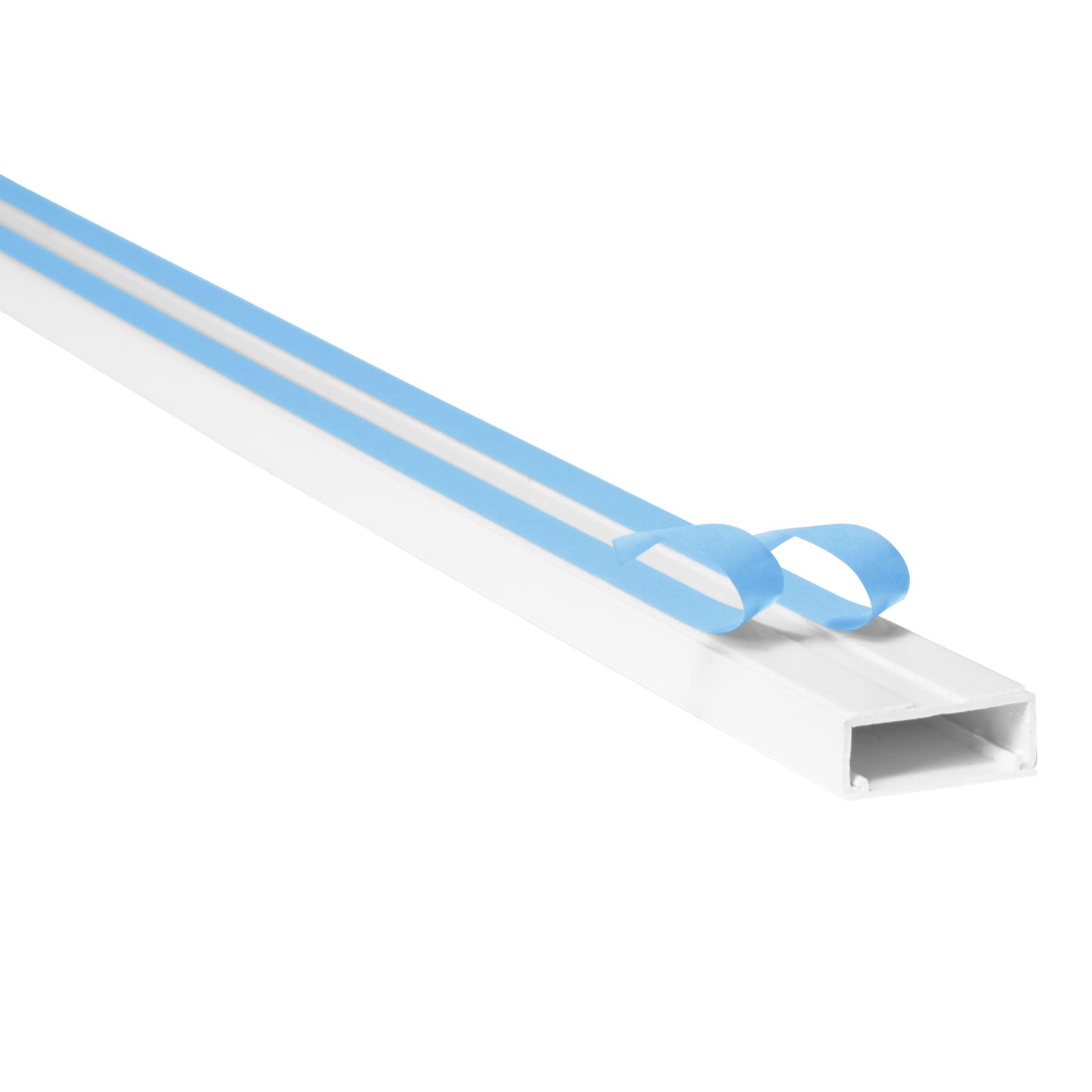 Plastic White Mini Trunking Self Adhesive PVC - 1 Metre Length
