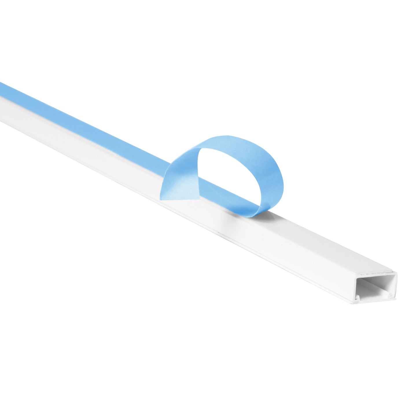 Plastic White Mini Trunking Self Adhesive PVC - 1 Metre Length