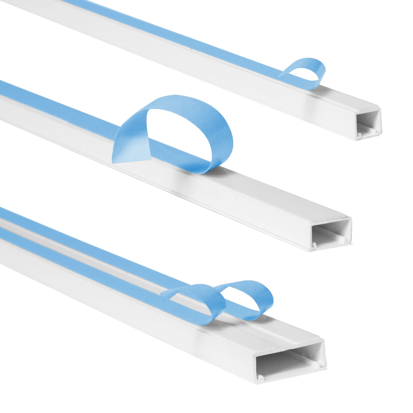 Plastic White Mini Trunking Self Adhesive PVC - 1 Metre Length